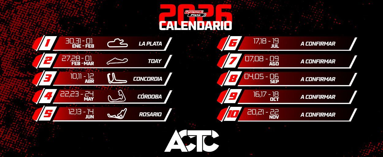 ESTÁN CONFIRMADOS LOS PRIMEROS CINCO ESCENARIOS DEL CALENDARIO 2026
